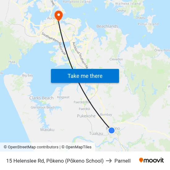 15 Helenslee Rd, Pōkeno (Pōkeno School) to Parnell map