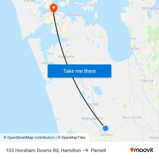103 Horsham Downs Rd, Hamilton to Parnell map