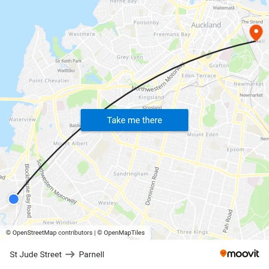 St Jude Street to Parnell map