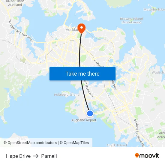 Hape Drive to Parnell map