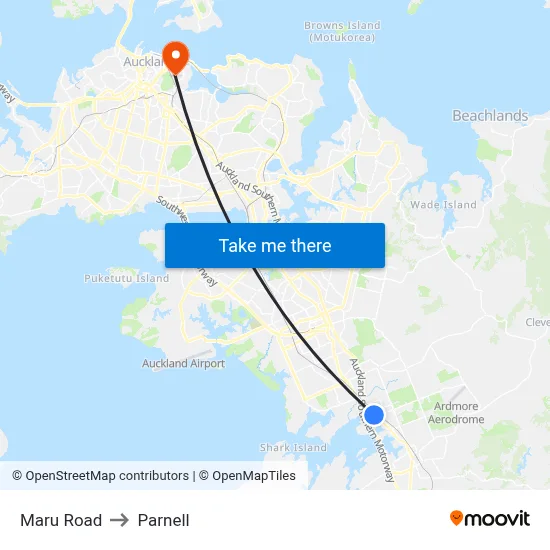 Maru Road to Parnell map