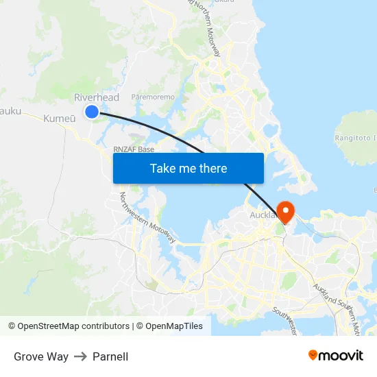 Grove Way to Parnell map