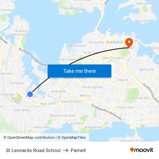 St Leonards Road School to Parnell map