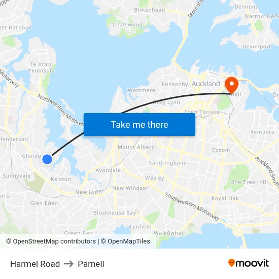 Harmel Road to Parnell map