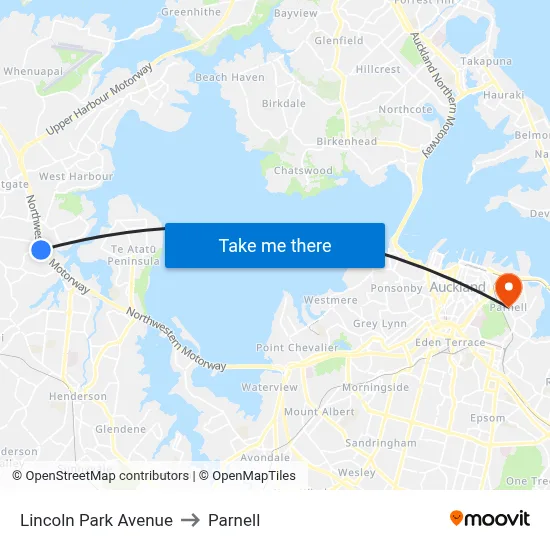 Lincoln Park Avenue to Parnell map
