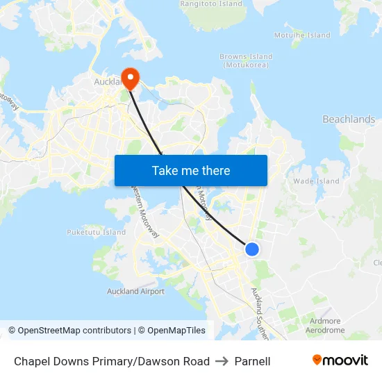 Chapel Downs Primary/Dawson Road to Parnell map