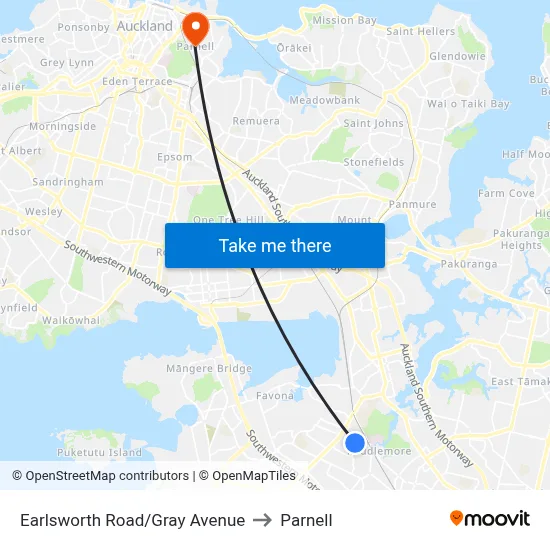 Earlsworth Road/Gray Avenue to Parnell map