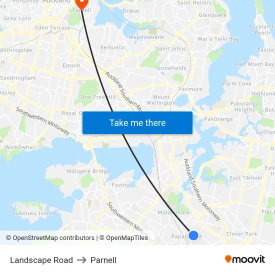 Landscape Road to Parnell map