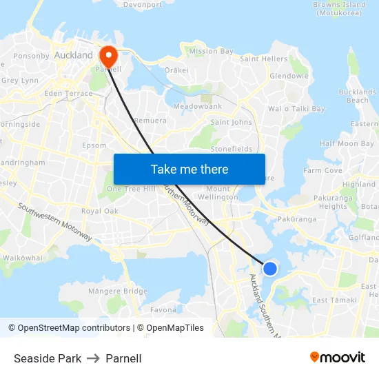 Seaside Park to Parnell map