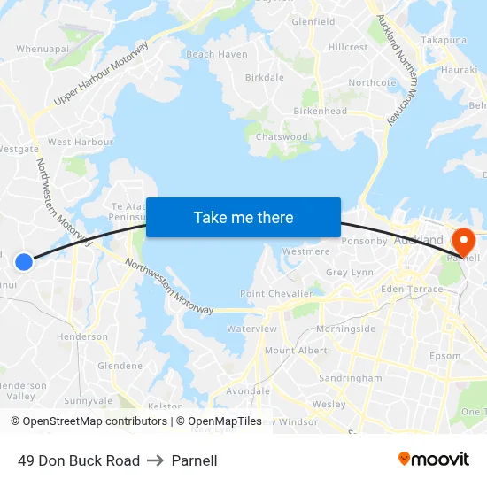 49 Don Buck Road to Parnell map