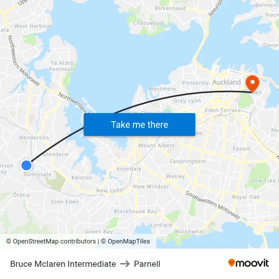 Bruce Mclaren Intermediate to Parnell map