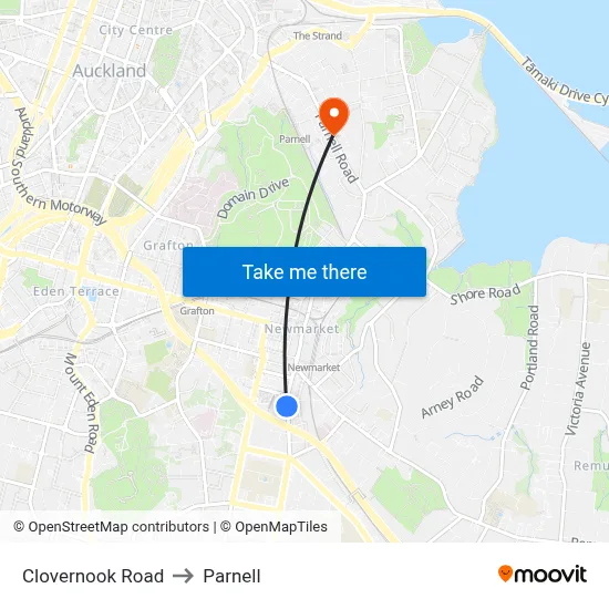 Clovernook Road to Parnell map