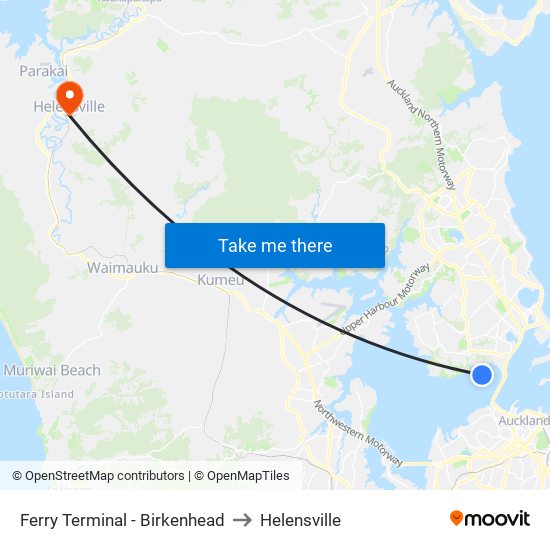 Ferry Terminal - Birkenhead to Helensville map