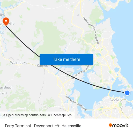 Ferry Terminal - Devonport to Helensville map