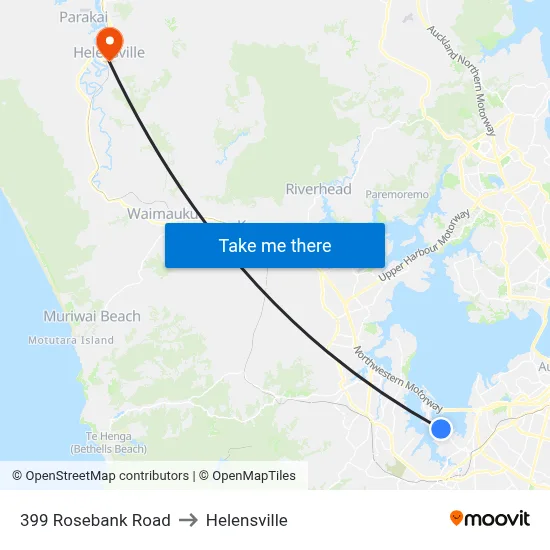 399 Rosebank Road to Helensville map