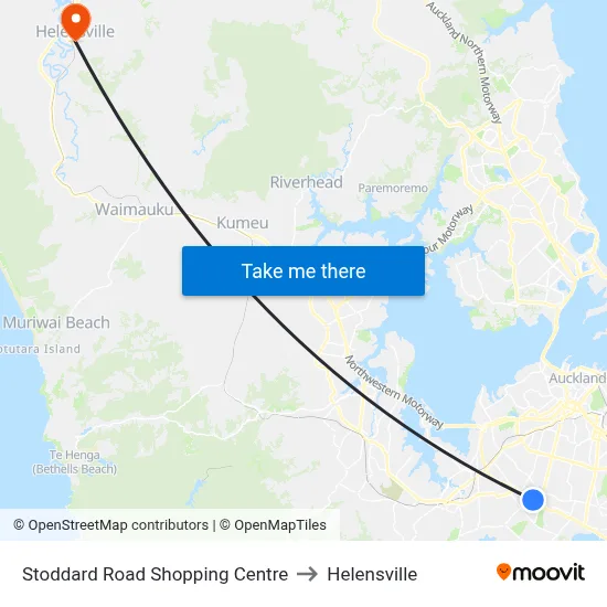 Stoddard Road Shopping Centre to Helensville map