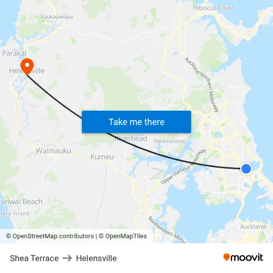 Shea Terrace to Helensville map