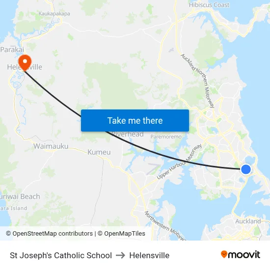 St Joseph's Catholic School to Helensville map