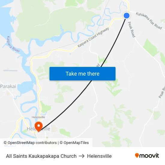 All Saints Kaukapakapa Church to Helensville map