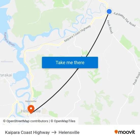Kaipara Coast Highway to Helensville map