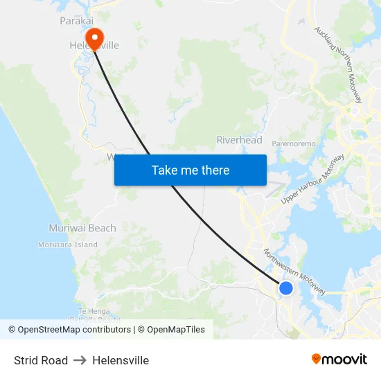 Strid Road to Helensville map