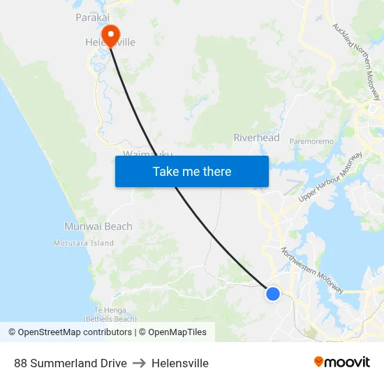 88 Summerland Drive to Helensville map