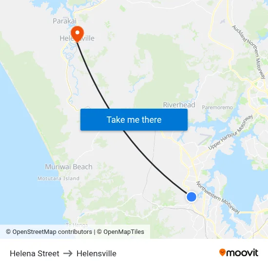 Helena Street to Helensville map