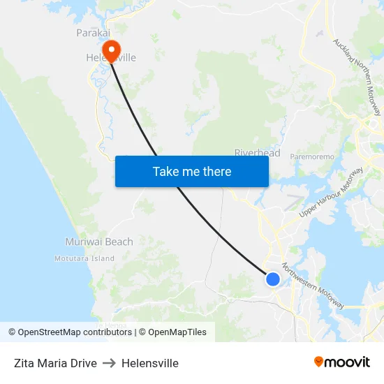Zita Maria Drive to Helensville map
