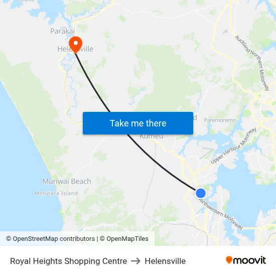 Royal Heights Shopping Centre to Helensville map