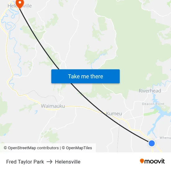 Fred Taylor Park to Helensville map