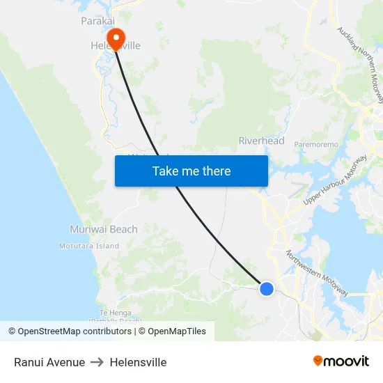 Ranui Avenue to Helensville map