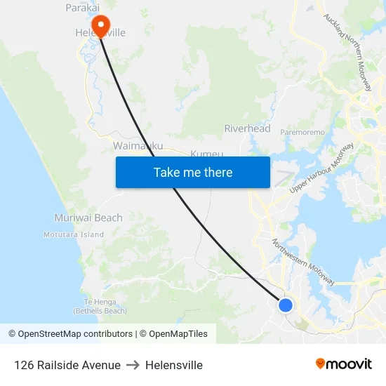 126 Railside Avenue to Helensville map