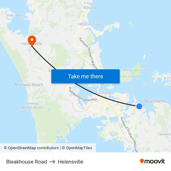 Bleakhouse Road to Helensville map