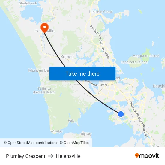 Plumley Crescent to Helensville map