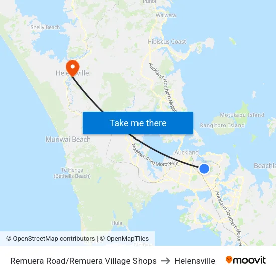Remuera Road/Remuera Village Shops to Helensville map