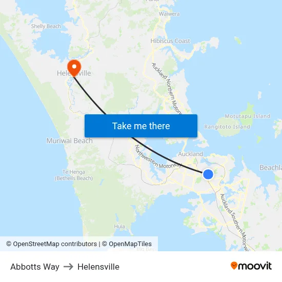 Abbotts Way to Helensville map