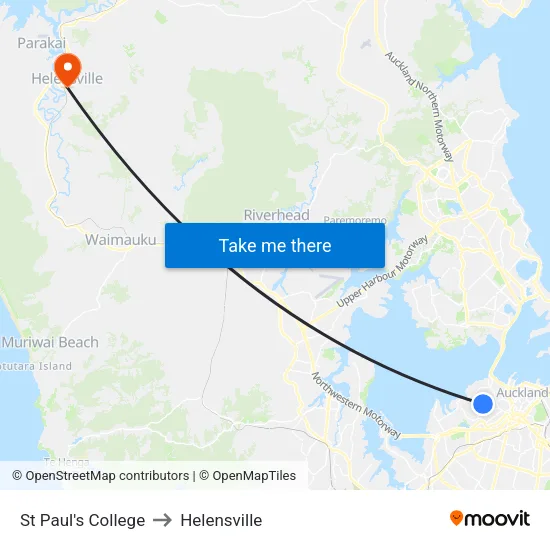 St Paul's College to Helensville map