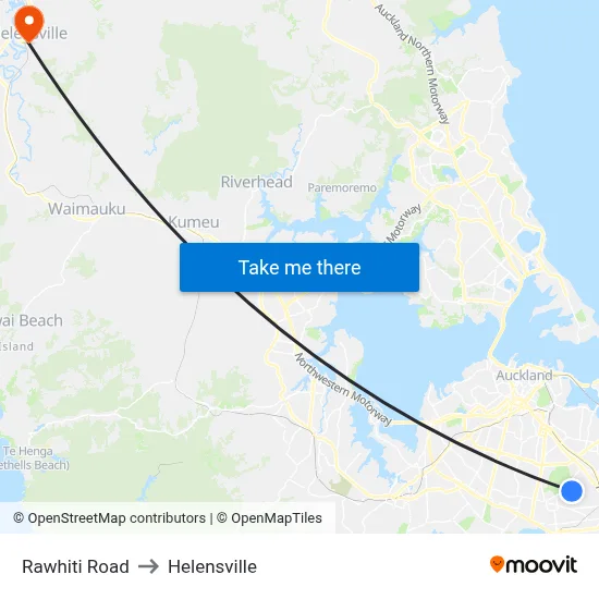 Rawhiti Road to Helensville map