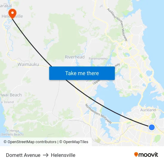 Domett Avenue to Helensville map