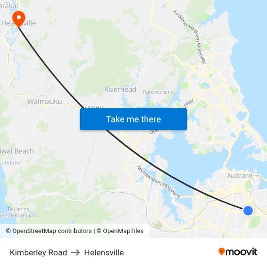 Kimberley Road to Helensville map