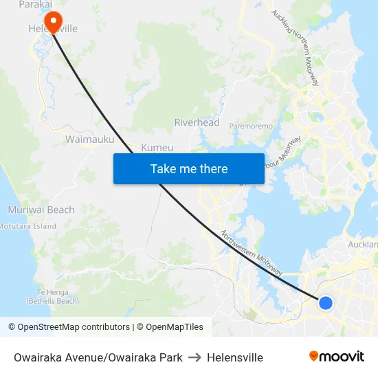 Owairaka Avenue/Owairaka Park to Helensville map