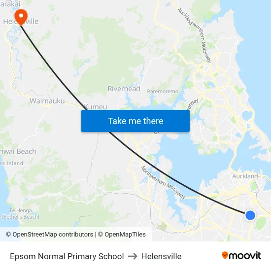 Epsom Normal Primary School to Helensville map