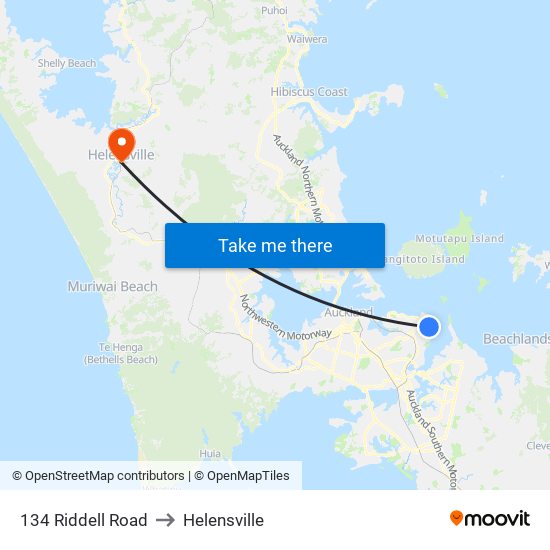 134 Riddell Road to Helensville map