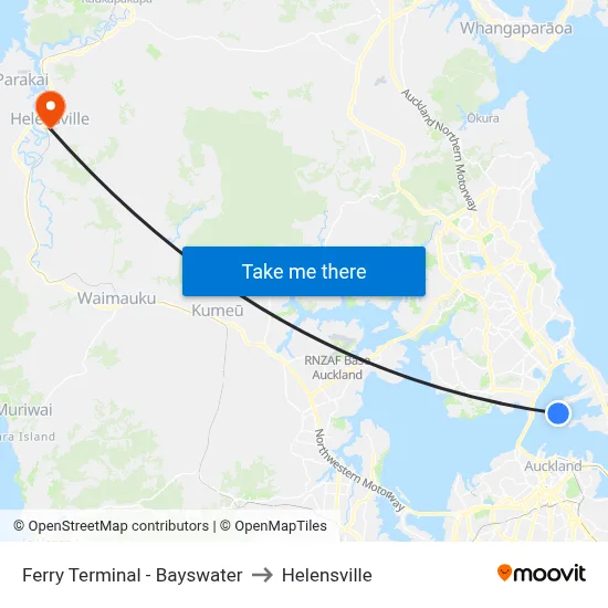 Ferry Terminal - Bayswater to Helensville map