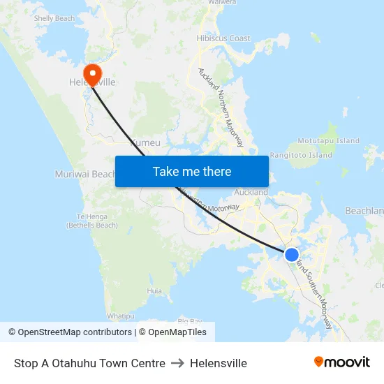 Stop A Otahuhu Town Centre to Helensville map