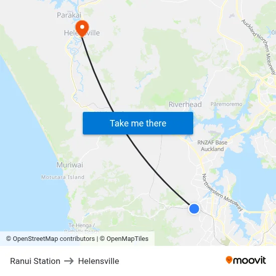 Ranui Station to Helensville map