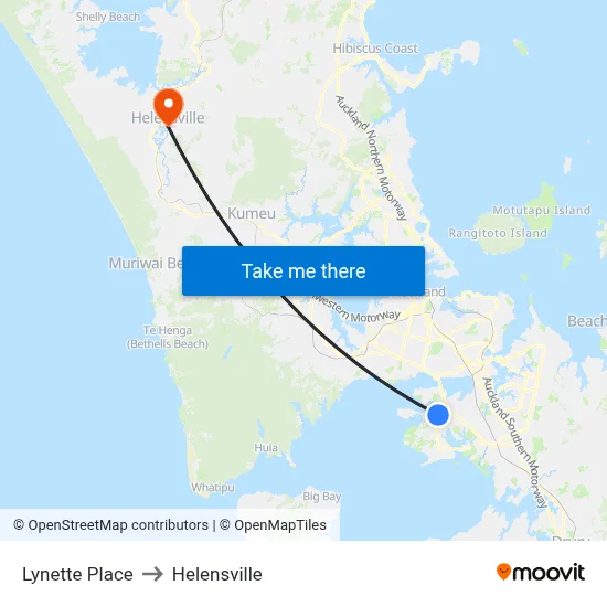 Lynette Place to Helensville map