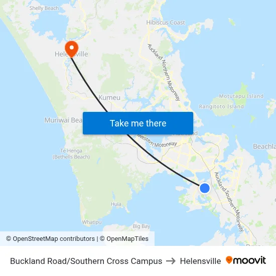 Buckland Road/Southern Cross Campus to Helensville map