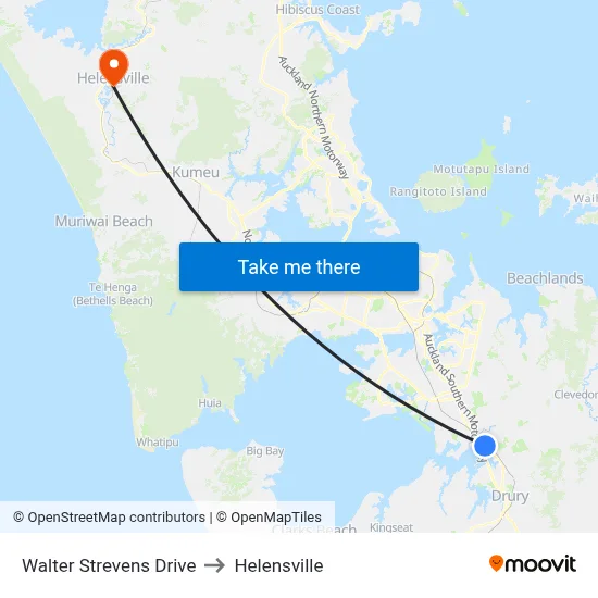 Walter Strevens Drive to Helensville map