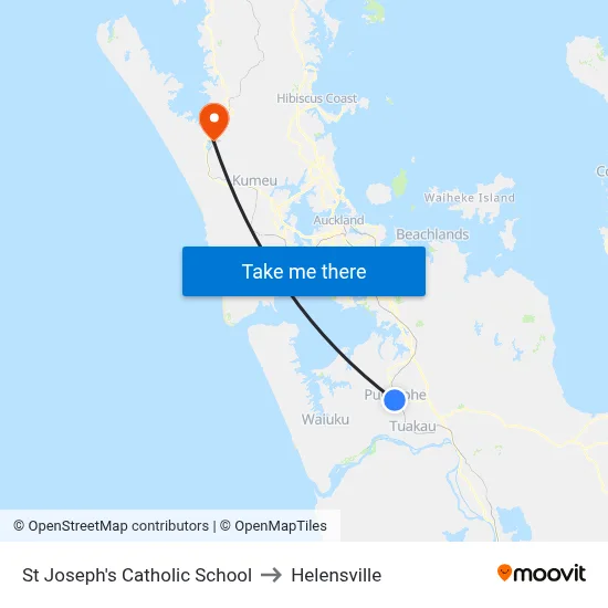 St Joseph's Catholic School to Helensville map
